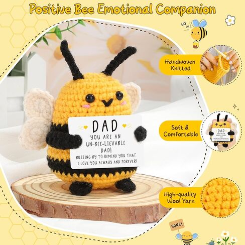 LEJIAJINW Thank You Teachers Appreciaiton Gifts for Women Men, Inspirational Cheer Up Positive Message Gift for Mom Mothers Day Grandma Mother's Day Sister Friends Crochet Bee Cute Collectible Doll in Kuwait