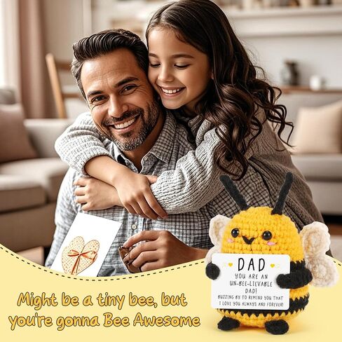 LEJIAJINW Thank You Teachers Appreciaiton Gifts for Women Men, Inspirational Cheer Up Positive Message Gift for Mom Mothers Day Grandma Mother's Day Sister Friends Crochet Bee Cute Collectible Doll in Kuwait