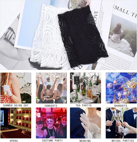 TeeYee Women's Floral Fingerless Sunblock Lace Elegant Short Floral Gloves for Bridal Party Prom in Saudi Arabia