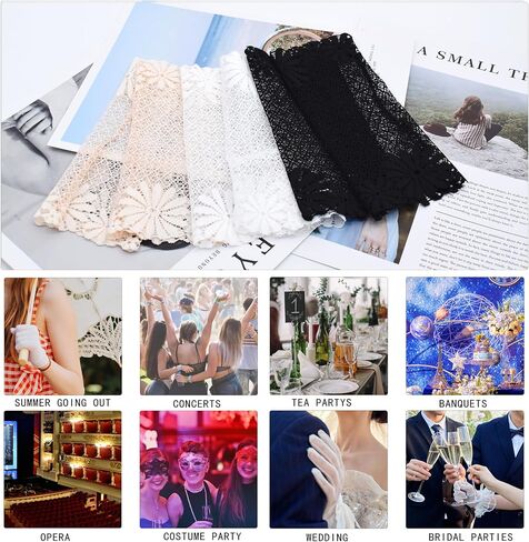 TeeYee Women's Floral Fingerless Sunblock Lace Elegant Short Floral Gloves for Bridal Party Prom in Saudi Arabia