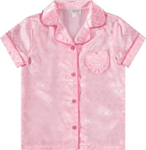 BTween Girls Satin Pajama Set 4 Pack, Short Sleeve Button-Down Sleepwear for Kids, Soft and Breathable Nightwear in Saudi Arabia