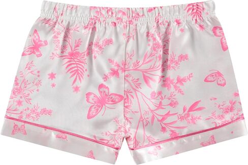 BTween Girls Satin Pajama Set 4 Pack, Short Sleeve Button-Down Sleepwear for Kids, Soft and Breathable Nightwear in Saudi Arabia