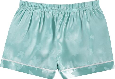 Btween Girls Satin Pajama مجموعة 4 عبوات ، وأكمام قصيرة من ملابس النوم لأسفل للأطفال ، والملابس الليلية الناعمة والتنفس in Saudi Arabia