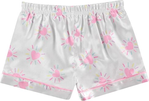 Btween Girls Satin Pajama مجموعة 4 عبوات ، وأكمام قصيرة من ملابس النوم لأسفل للأطفال ، والملابس الليلية الناعمة والتنفس in Saudi Arabia