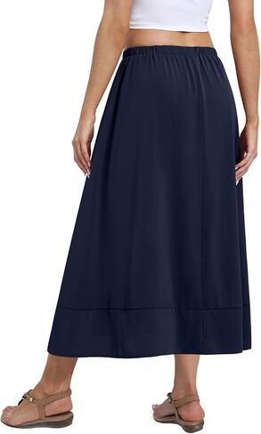 DB MOON Womens Midi Length Skirt 2025 Business Casual Flowy A Line Skirts with Pockets Teacher Outfits in Kuwait