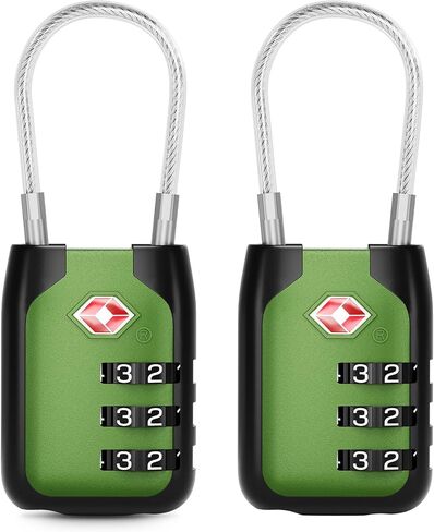 Joyway TSA Approved Luggage Lock, 3 Digit Combination Cable Lock with Alloy Body, Travel Combination Locks for Suitcases, Backpack and Golf Bag (Pink, 2Pack) in Saudi Arabia