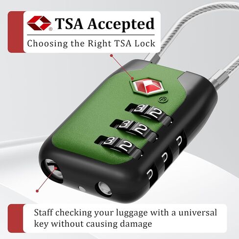 Joyway TSA Approved Luggage Lock, 3 Digit Combination Cable Lock with Alloy Body, Travel Combination Locks for Suitcases, Backpack and Golf Bag (Pink, 2Pack) in Saudi Arabia