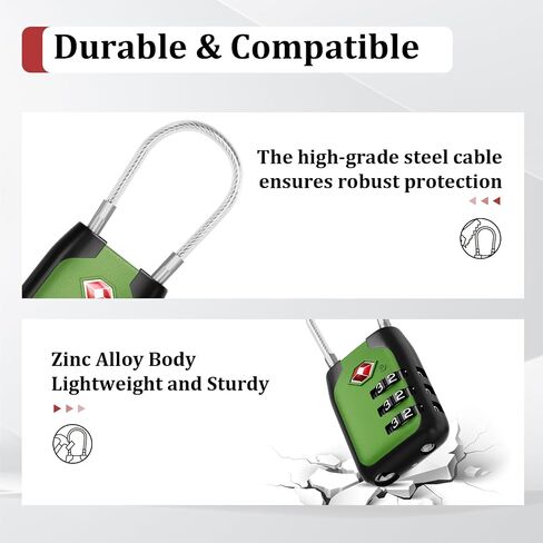 Joyway TSA Approved Luggage Lock, 3 Digit Combination Cable Lock with Alloy Body, Travel Combination Locks for Suitcases, Backpack and Golf Bag (Pink, 2Pack) in Saudi Arabia