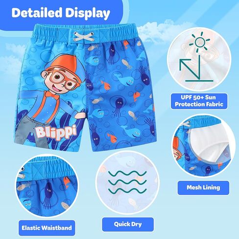 Blippi Boys UPF 50+ Swim Trunks Bathing Suit for Toddler and Big Kids in Saudi Arabia
