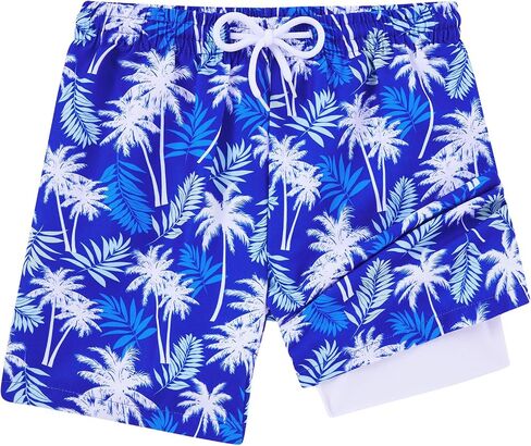 Little Boys Swim Trunks with Boxer Mesh Liner Swim Shorts Kids Quick Dry Bathing Suit Swimwear 4-12T in Kuwait