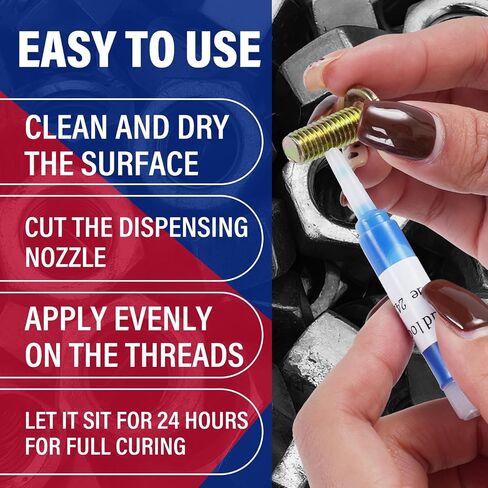 2ml *50 Pack Threadlocker Blue 242 & Red 271 ، 25 حزمة من كل ، خزانة مؤشر ترابط الأزرق والأحمر ، المتوسطة وعالية القفل Threadlocker ، مثالية للمكسرات ، البراغي ، السحابات in Saudi Arabia