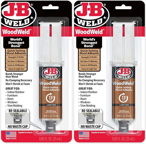J-B Weld WoodWeld Syringe, Light Tan, 25ml 2 Pack in Saudi Arabia
