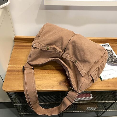 كيس Messenger Canvas لطيف Crossbody حقيبة الكتف للنساء للرجال للمدرسة هواة الجمالية مع جيوب متعددة in Kuwait