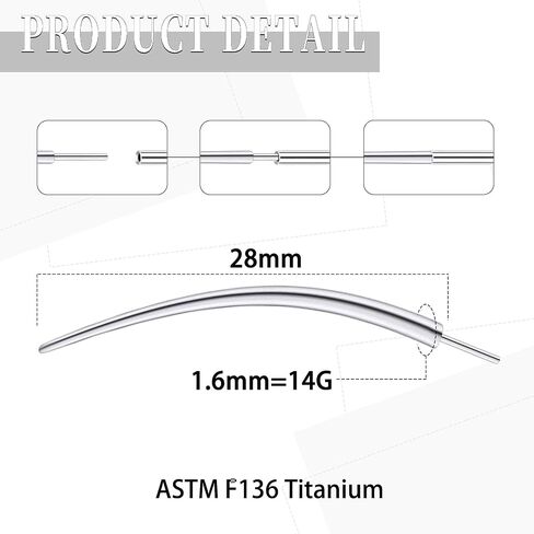 20G 18G 16G التيتانيوم ثقب تفتق الإدراج دبوس لthreadless دفع في الأنف الشفاه خواتم Labret مونرو ميدوسا الزنمة اللولب الحلزون الغضروف أقراط مسمار ثقب المجوهرات تفتق الإدراج 6PCS in Kuwait