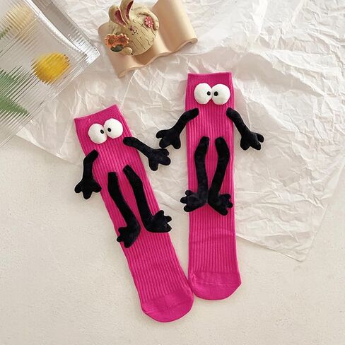 Funny Magnetic Holding Hands Feet Socks for Kids, Crazy Silly Tube Socks for Toddler Baby Girl Boy 3-13 Years in Kuwait