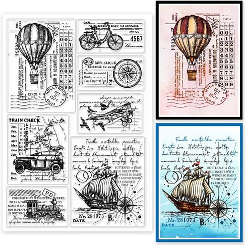 GLOBLELAND Travel Ticket Clear Stamps Travel Tags Silicone Clear Stamp Seals Magic Crow Frog Ticket Transparent Stamps for DIY Scrapbooking Cards Making Photo Album Journal in Saudi Arabia