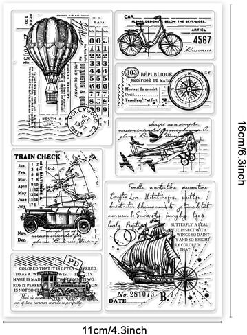 GLOBLELAND Travel Ticket Clear Stamps Travel Tags Silicone Clear Stamp Seals Magic Crow Frog Ticket Transparent Stamps for DIY Scrapbooking Cards Making Photo Album Journal in Saudi Arabia