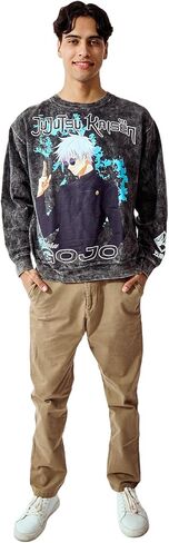 Bioworld Jujutsu Kaisen Gojo Unisex Distressed Crew Neck Sweatshirt in Saudi Arabia