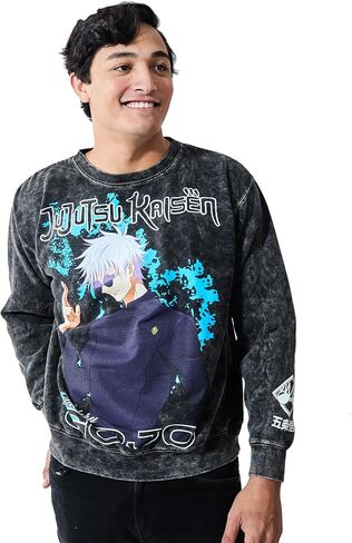Bioworld Jujutsu Kaisen Gojo Unisex Distressed Crew Neck Sweatshirt in Saudi Arabia