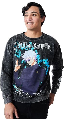 Bioworld Jujutsu Kaisen Gojo Unisex Distressed Crew Neck Sweatshirt in Saudi Arabia