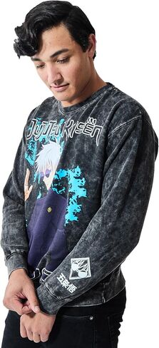 Bioworld Jujutsu Kaisen Gojo Unisex Distressed Crew Neck Sweatshirt in Saudi Arabia