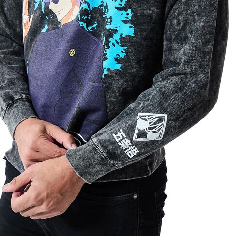 Bioworld Jujutsu Kaisen Gojo Unisex Distressed Crew Neck Sweatshirt in Saudi Arabia