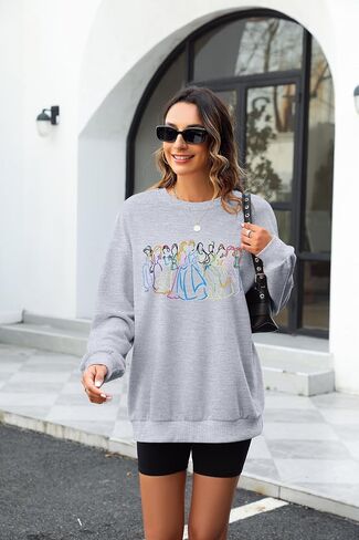 BANGELY Magical Sweatshirt Women Cute Embroidered Magic Princess Sweater Family Vacation Shirt Casual Long Sleeve Top in Kuwait