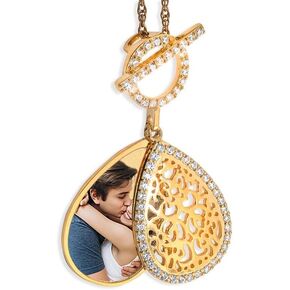 PicturesOnGold.com Ornate Teardrop Swivel Locket With Chain Included