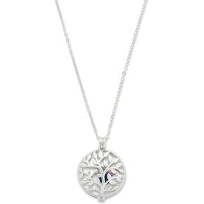 EVE'S ADDICTION Personalized Family Tree Sterling Silver Caged Birthstone Locket Necklace, 16" chain with 2" extender - Personalized - Custom Birthstone Jewelry - Gift for Mom s - Gifts for Mom