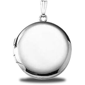 PicturesOnGold.com Sterling Silver Round Picture Locket - Approx. 1 Inch X 1 Inch - Sterling Silver