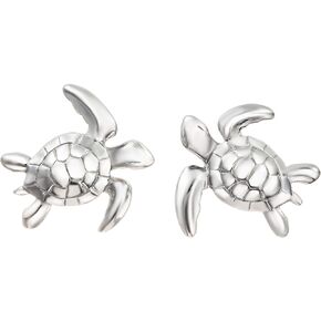 شركة Aloha Jewelry Company 925 Sterling Silver Hawaiian Turtle Honu Stud أقراط ، خالية من النيكل ، مجوهرات Sea Ocean Hawaii For Mom ، صندوق الهدايا