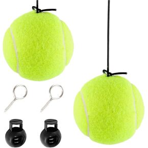 2PCS Tennis Ball Garage Parking Aid,Garage Tennis Ball Parking Aid with Adjustable Height Lanyard for Guided Parking,Kit with 2 Tennis Garage Car Stopper,2 Screw Hooks,2 Spring Clips