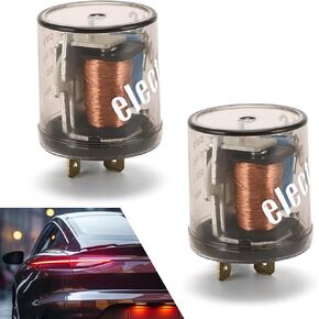 2 PCS CAR 12V 20A مرحل الإشارة الملاهي ، 1.34 "× 1.69" اثنين من قابس PIN مرحل سريع الفلاش ، ملحق التثبيت غير المدمر للسيارات ، الدراجات النارية ، الدراجات (شفافة)