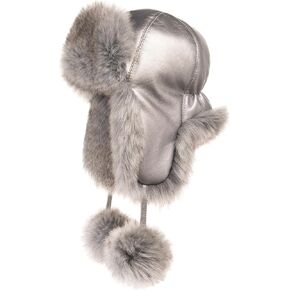 Futrzane Aviator Hat - Winter Trapper Hats for Women - Warm Russian Bomber Hat