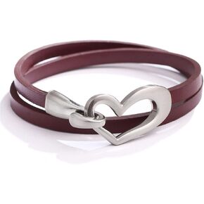 Tiantian Blue Leather Bracelets for Women - Trendy Stackable & Layered Bangle Cuffs - Boho Wrap Bracelets - Christmas Gifts