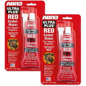ABRO Ultra Plus 999 RTV Silicone Sealant and Gasket Maker, for Import Engines, Sensor Safe, Non-Corrosive, High Temp Silicone Sealant/Head Gasket Sealant, 650 Degrees F, 3 oz. Tube - Black
