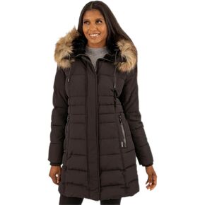 Nine West Womens Zip Off Faux Fur Hood Trim