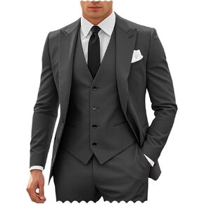 SHUZHXLZANGY Mens 3 Piece Suit Slim Fit Suits for Men Fashion Suit Wedding Prom Suits Formal Business