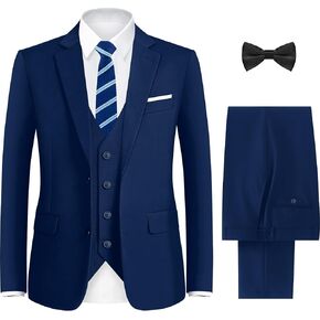 ELPA ELPA Men's Suit with Stretch Fabric 3-Piece Slim Fit Suit with 3 Fit Options (Short/Regular/Tall)