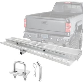 Motorcycle Hitch Carrier 500LBS, Lightweight Robust Aluminum Dirt Bike Hitch Carrier with 6FT Longest Ramp and Safety Ramp Lock, Fits 2" Receiver, 5.5" Wide Tire