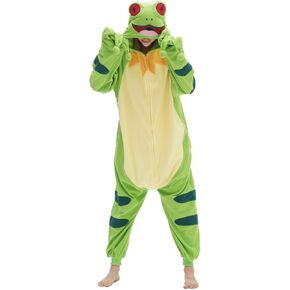 vavalad Unisex Adult Onesie Animal One Piece Pajama Cosplay Sleepwear Halloween Christmas Custume for Women Men Teens, Green