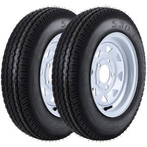 مجموعة من 2 5.30-12 5.30x12 530-12 5.30-12 إطارات المقطورة مع 12 "حافات ، 5 العروة في 4.5" ، نطاق التحميل C ، 6PR