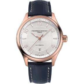 Frederique Constant Mens Classic Runabout Automatic Swiss Rose Gold Gold Stainless Case Watch ، حزام جلدي أزرق ، نمط: FC-303RMS5B4