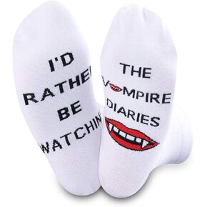 TSOTMO 2 Pairs Novelty Socks Gift for Women Mens I'D Rather Be Watching TV Show Socks TV Shows Inspire Gift