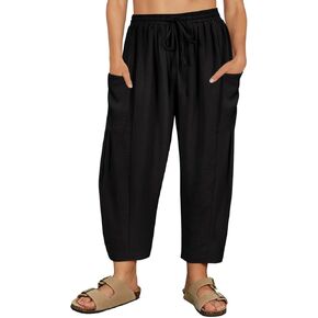 سروال بالإضافة إلى سروال سراويل نسائية سروال الصيف القصر الحريم الحريم فانوس الشاطئ الشاطئ بانت الكاحل بانت مع جيب XL-5XL in Kuwait