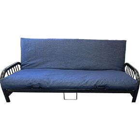 D & D Futon Furniture Real Jean Denim Futon Covers ، واقي المراتب ، وحماية السرير (الدنيم المظلم ، 6 × 54 × 75)