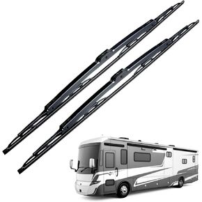 CLIXWIPERS RV 2-Pack 32 " + 32" Class-A OEM استبدال الزجاج الأمامي في جميع الأحوال الجوية من أجل Armbo Hook Arms-W/Saddle Adapter (مجموعة من 2)