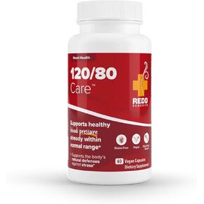 Redd Remedies ، 120/80 الرعاية ، صحة القلب ودعم ضغط الدم الطبيعي ، 60 كبسولات نباتية