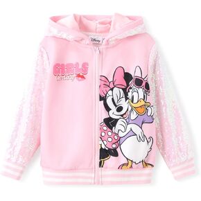 Disney Frozen Elsa Minnie Toddler Girl Hoodie: Sequin zip up stack