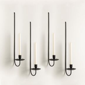 24.8" Iron Metal Wall Candle Sconce Holder, Set of 2 Wall Mount Candle Holders Modern Wall Candle Sconces Hanging for Living Room Farmhouse Fireplace Wedding